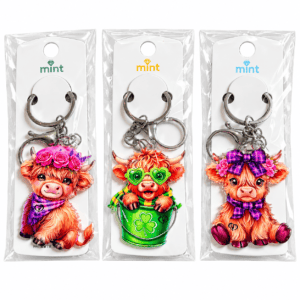 Highland cow keychains with different varieties