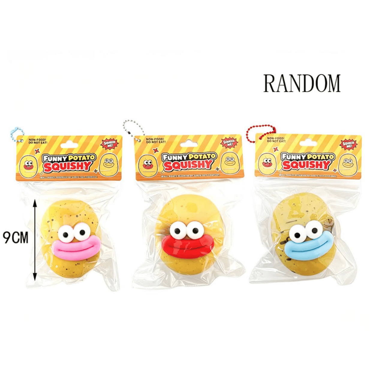Funny potato squishy with different color potatoes and no background